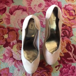 Light Pink Suede Platform Heels